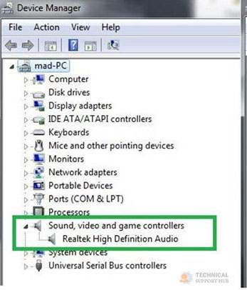 pc showing no audio output device installed