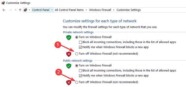 avast firewall settings add windows update